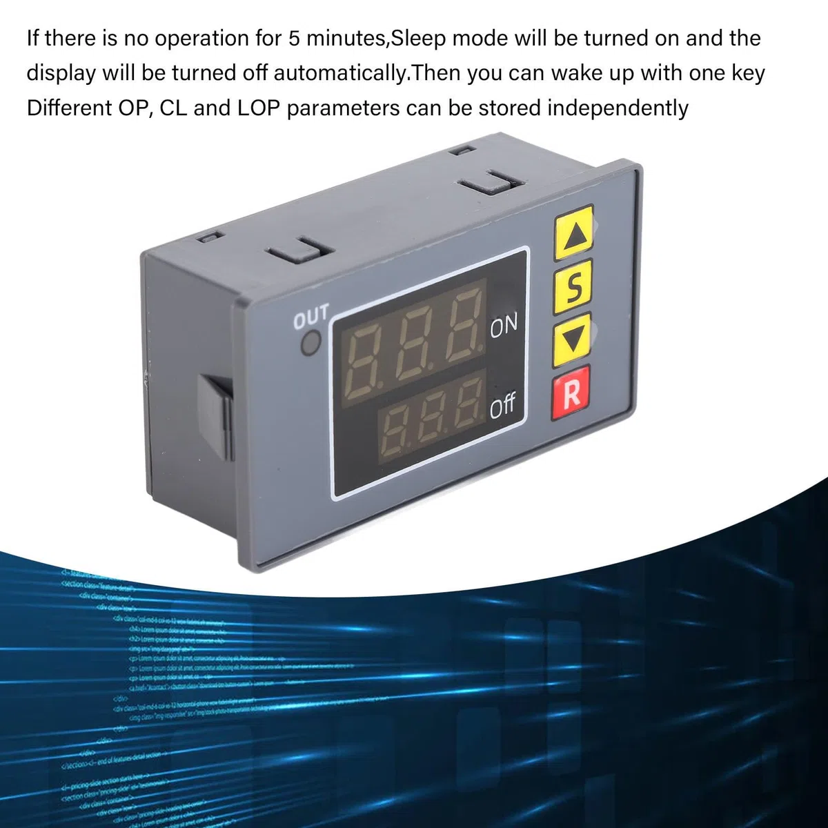 Temporizzatore Digitale Programmabile | Controllo ON/OFF 1500W | Display LCD con Ritardo Regolabile Per Domotica/Industria 3 Modalità Temporali (s/min/h)
