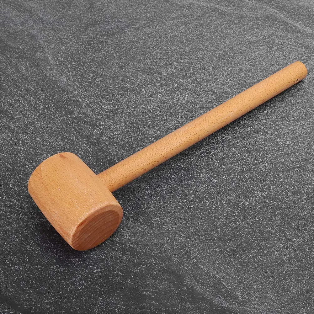 Martello in Legno Resistente, per la Lavorazione del Legno e Stampa su Pelle, con Manico in Legno di Faggio Ergonomico, Peso 185g, Lunghezza 295mm