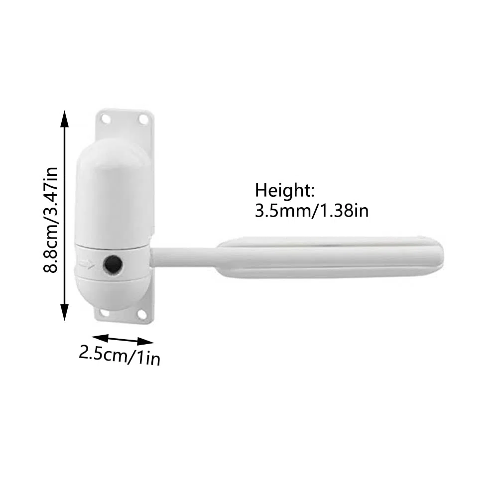 Chiudiporta a molla, chiudiporta automatico a molla per porte interne, chiusura automatica della porta con asta di regolazione e viti per peso della porta 10-60kg (bianco)