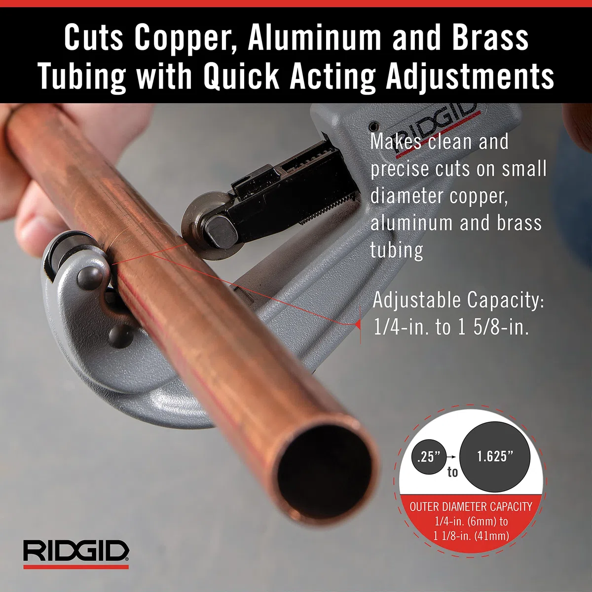 RIDGID 31632 Tagliatubi ad azione rapida modello 151, tagliatubi da 6 mm a 47,5 mm