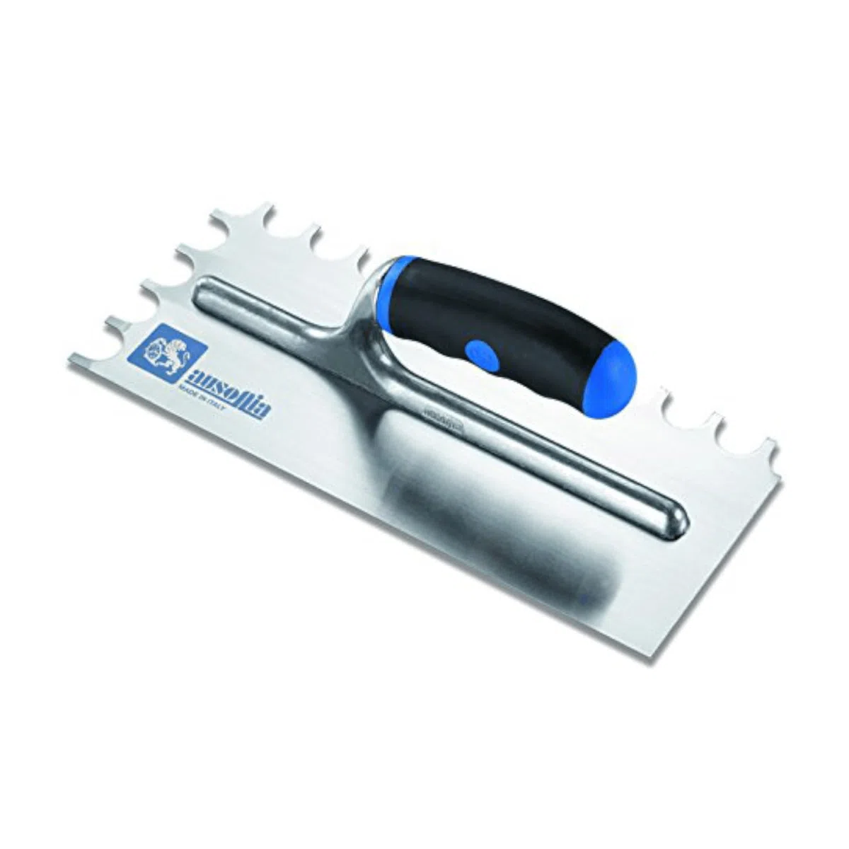 AUSONIA Frattazzo per colla da muratore a dentature speciali con lama Cm 28X12 e dente tondo da 20 mm
