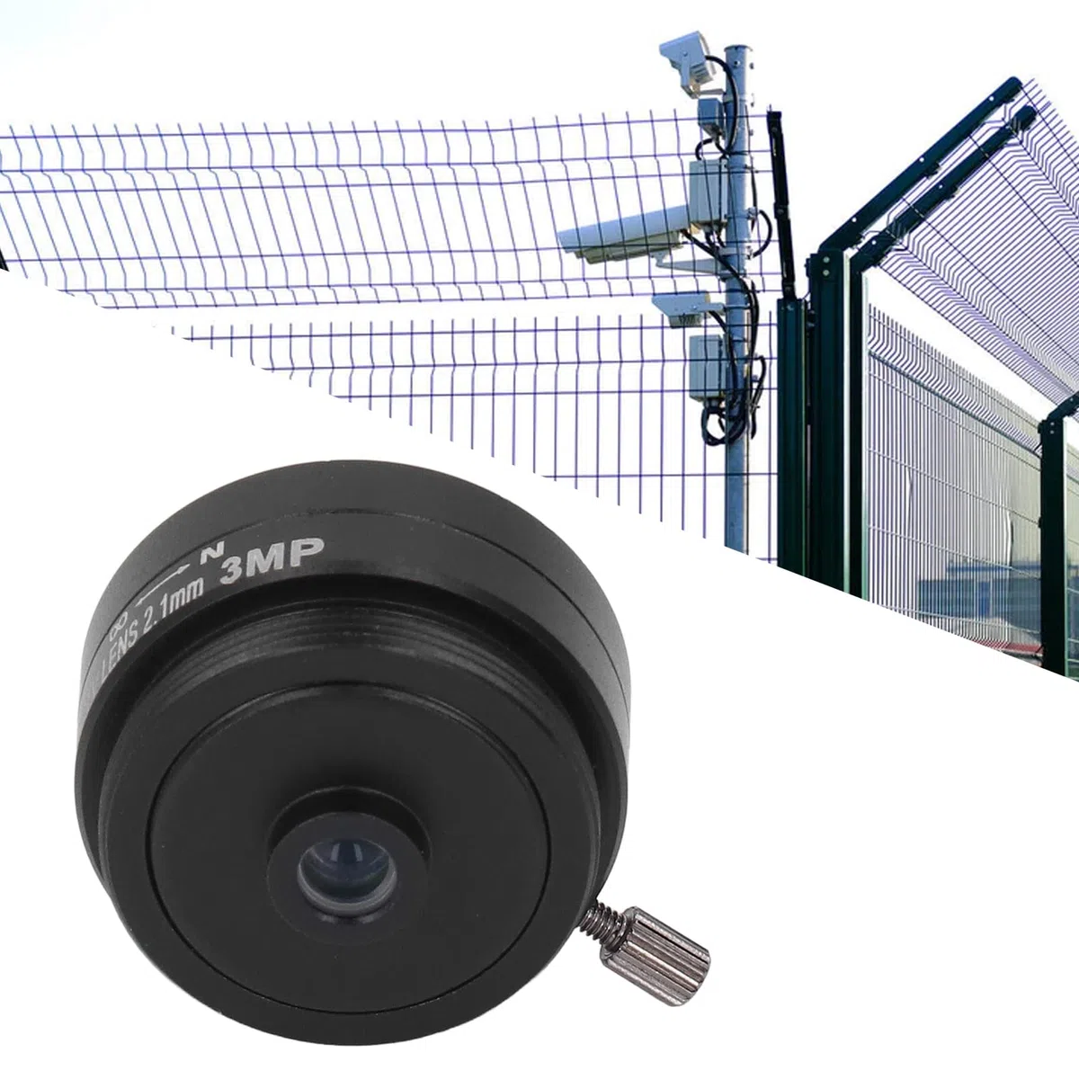 Obiettivo con Attacco CS da 2,1 Mm E P, Obiettivo Per Telecamera CCTV Grandangolare, Obiettivo con Qualità Dell'immagine Chiara Per Telecamere di Sicurezza Domestica