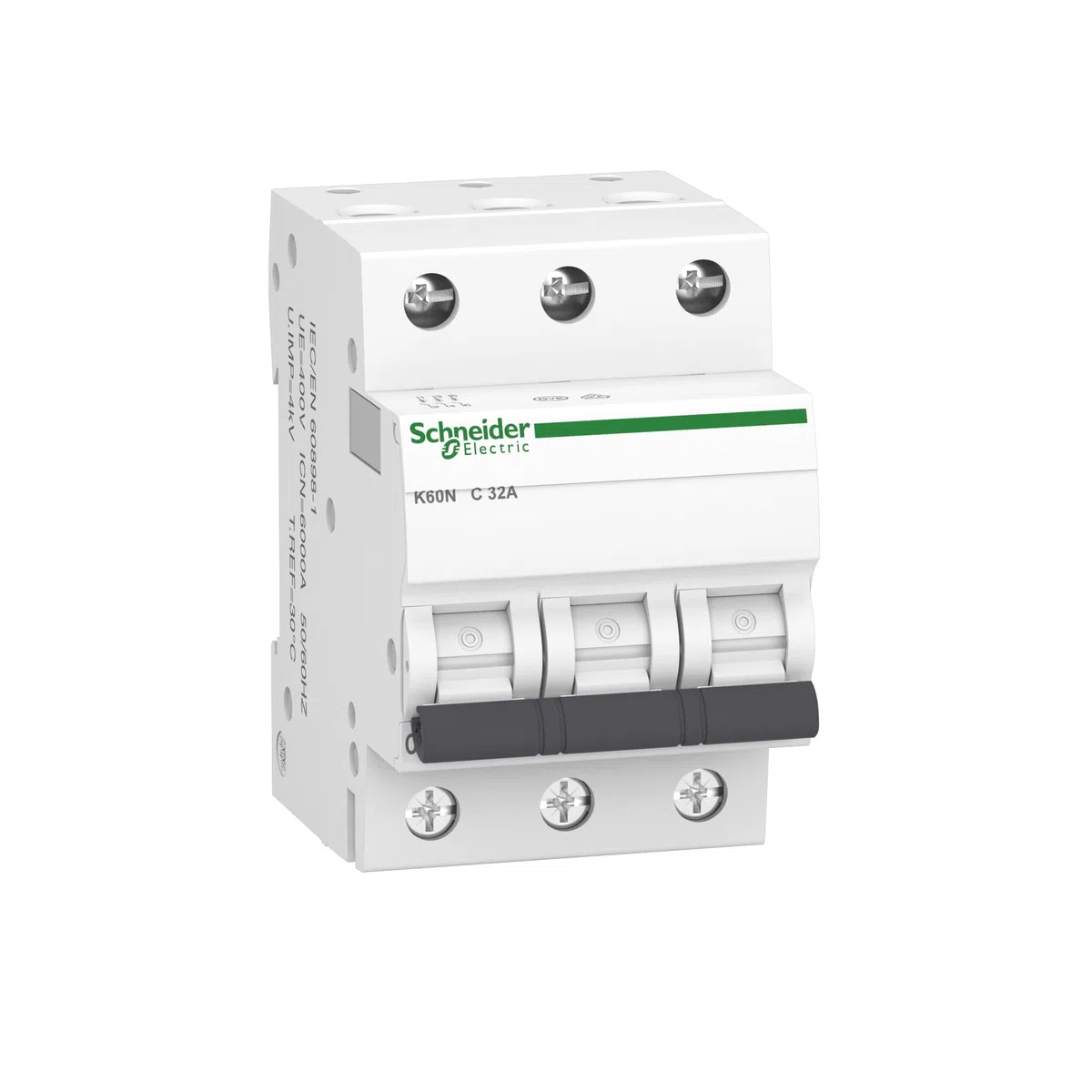 Schneider Electric Interruttore di protezione per cavi Acti9, 3 poli, K60N, 32A, caratteristica C, 6kA, codice articolo A9K02332