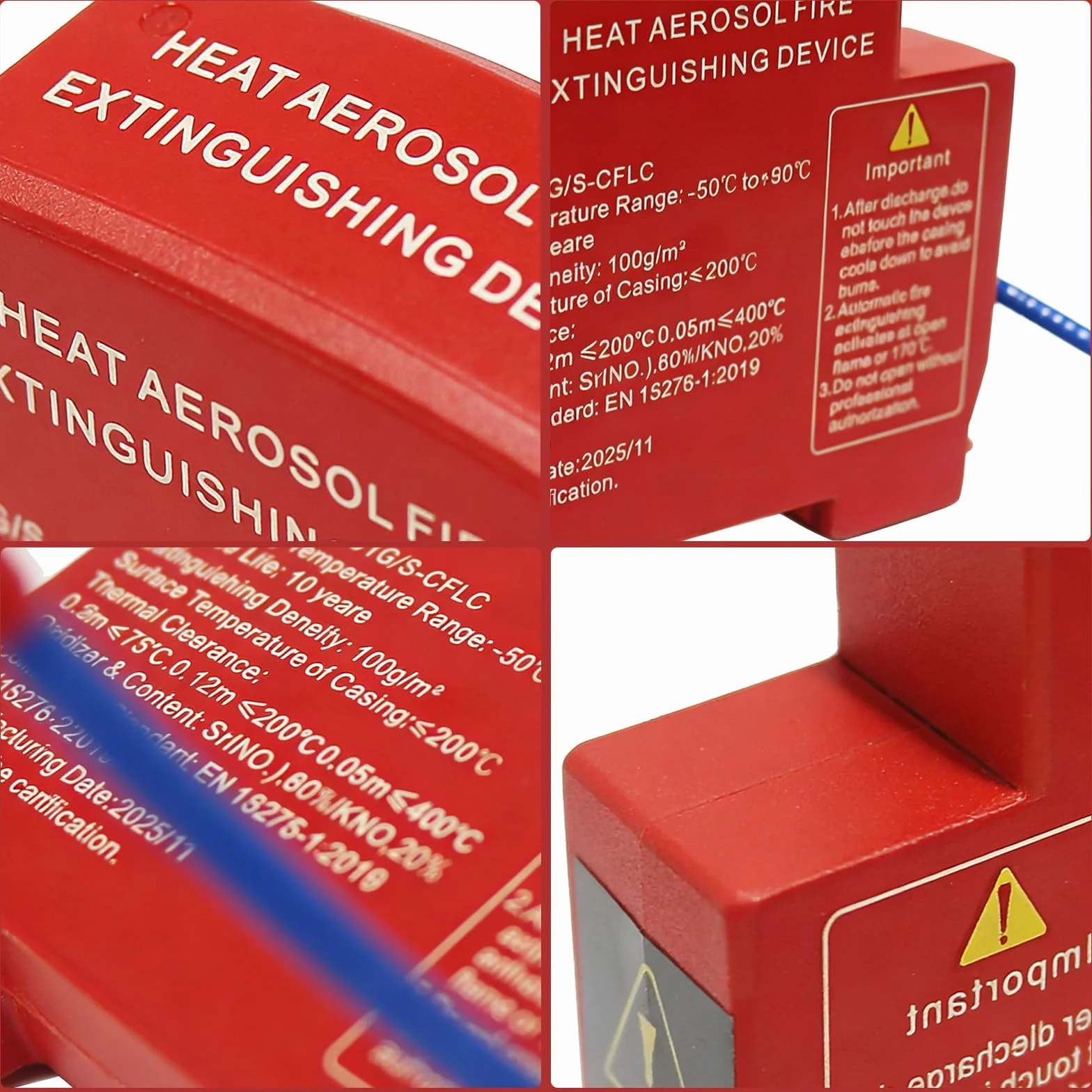 5pcs DIN Rail Retardant Device Dual-Line Household Flame Retardant Tool Non-Pollution Heat Aerosol Fire Extinguishers For Distribution Cabinet And Meter Box