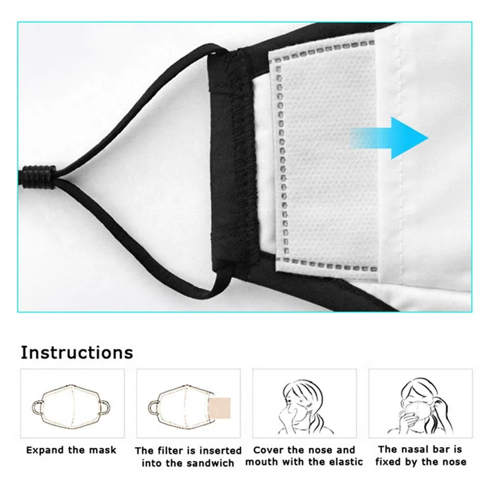 maschere con filtro antipolvere maschera antismog maschere da ciclismo maschera per l'inquinamento del viso maschera per ciclo black,freesize