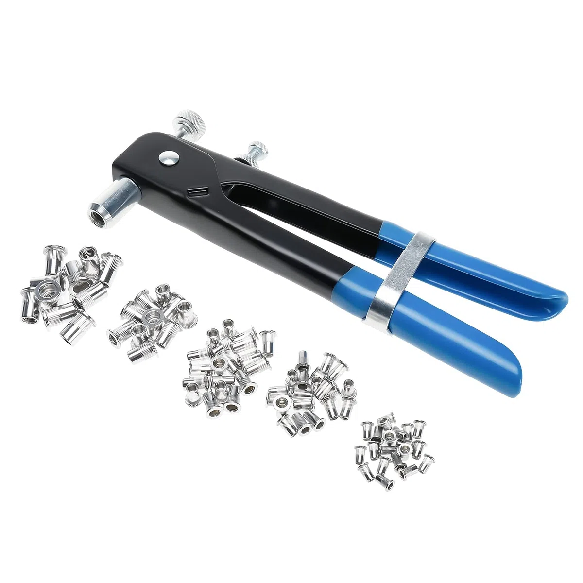 BOOMSTART Rivettatrice Inserti Filettati Kit, 86Pz M3 M4 M5 M6 M8 Rivetti Filettati con Pinza, Manuale Rivettatrice Dadi Filettati per Riparazione Auto