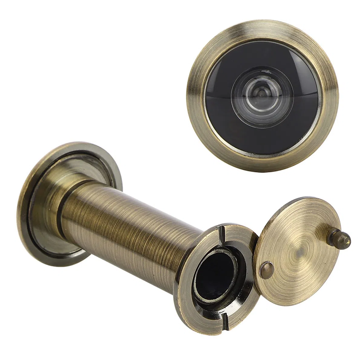 Ymiko Spioncino Porta Blindata con Angolo Visivo 220 Gradi per Spessore 55-90 mm, Copertura Rotante Antintrusione per Casa, Ufficio, Hotel