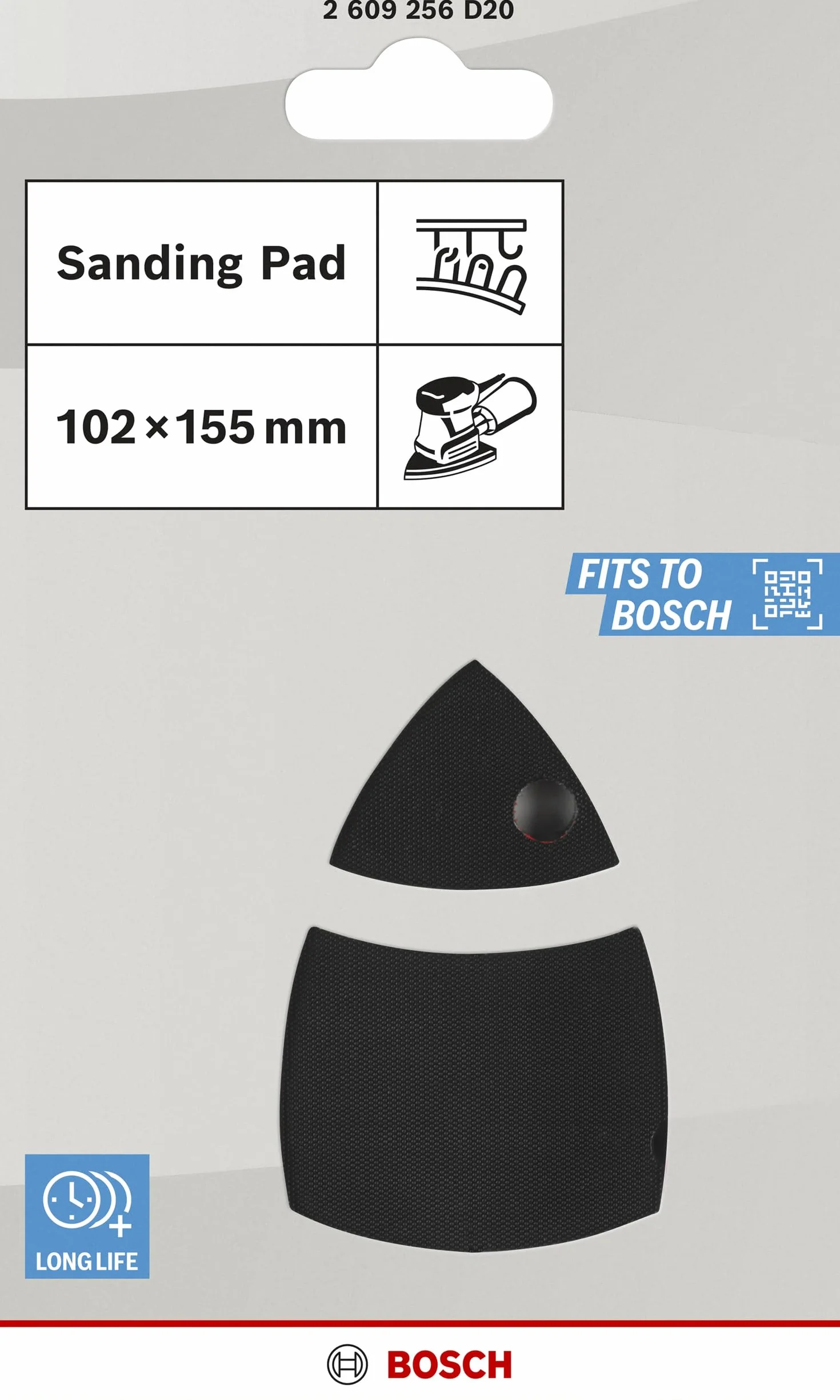 Bosch Home and Garden 2609256D20 Piastra di Levigatura, Nero, Dimensioni: 102 mm x 62/93 mm