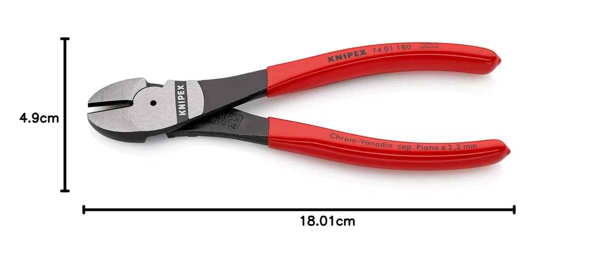 KNIPEX Tronchese laterale per meccanica tipo forte rivestiti in resina sintetica 180 mm, 74 01 180