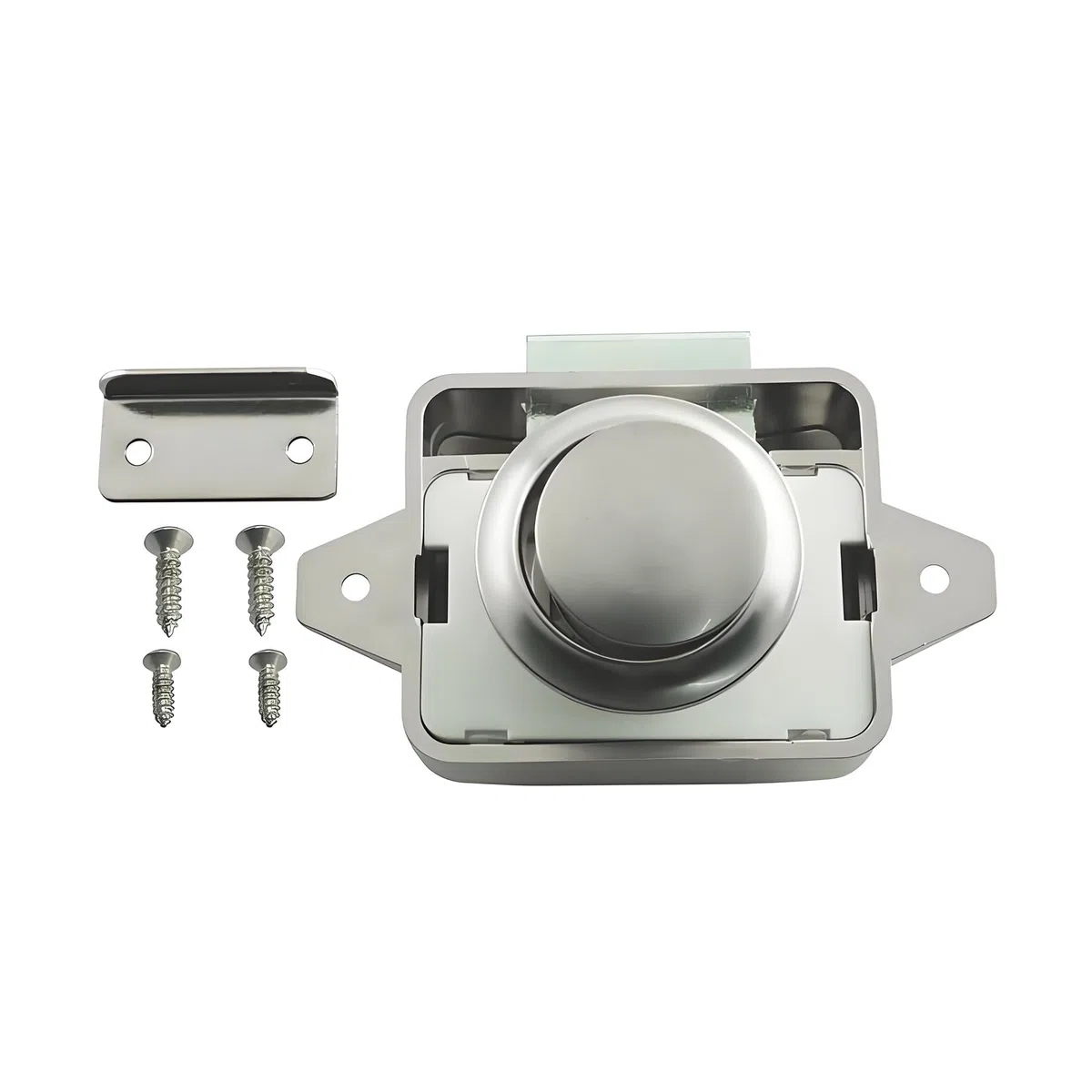 LIKERAINY Push Lock Fermi per Cassetti Serrature a Pulsante Serratura della Porta Armadio per RV Camper Caravan Nave Yacht Nichelato 4 Pezzi