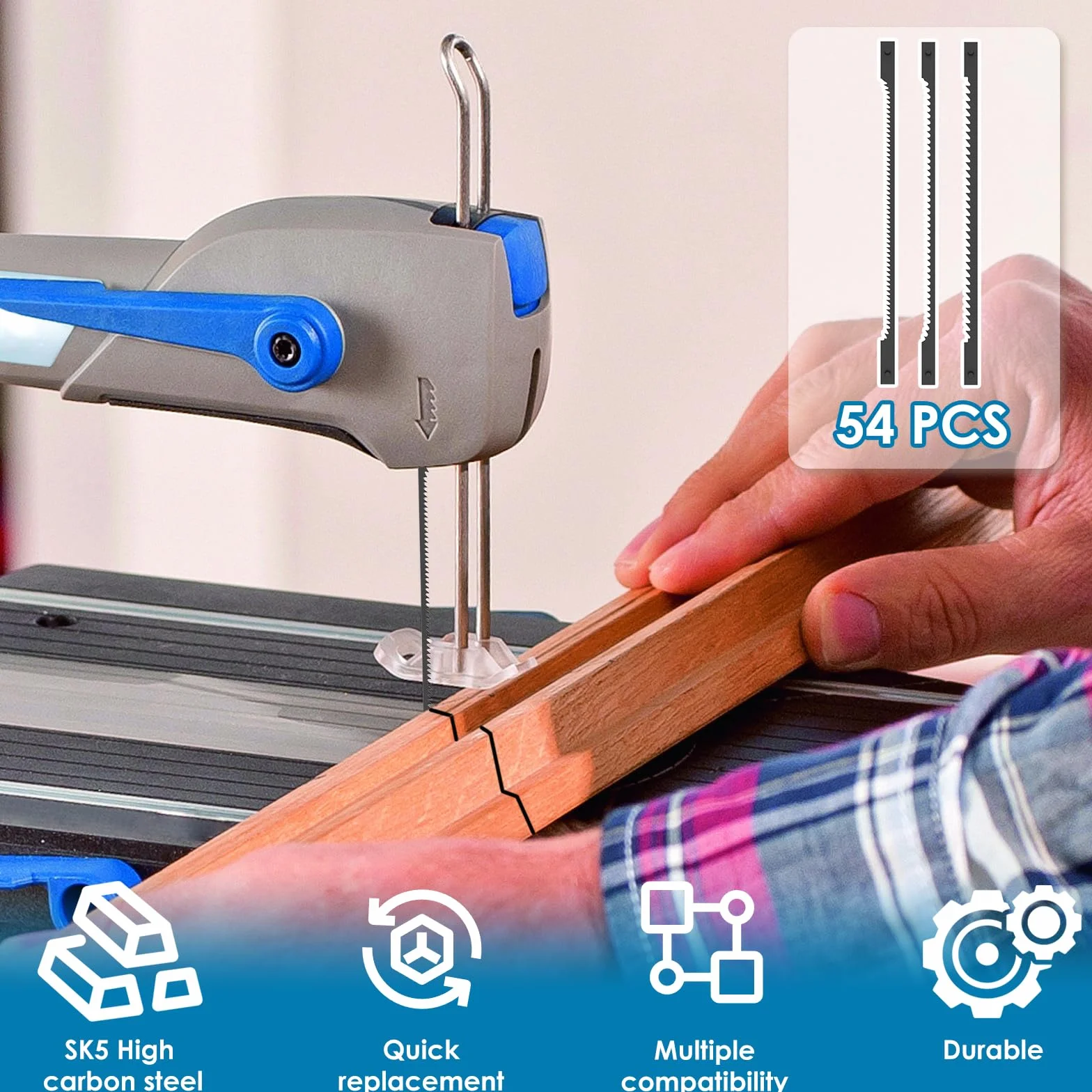 54 lame per seghetto da decubo, con penna, 76,2 mm, 15/18/24, per sega da decubo, per seghe da decubo, utensili elettrici, accessori per legno, plastica, metallo morbido di rame