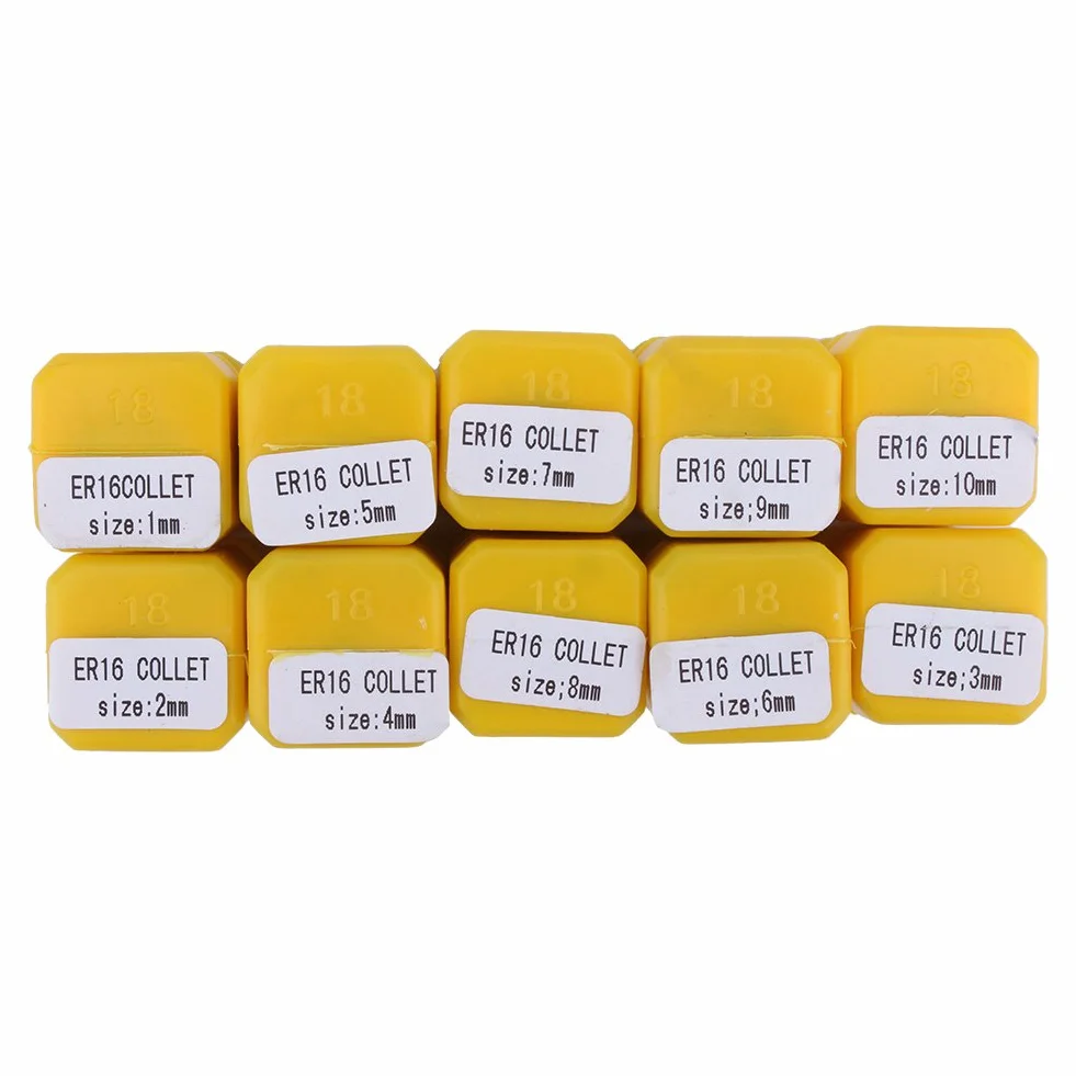 Set Professionale di Pinze ER16, 10 Pezzi per Tornio CNC, Pinze a Molla 1-10 mm per Fresatura e Incisione, Utensili per Filettatura Macchina