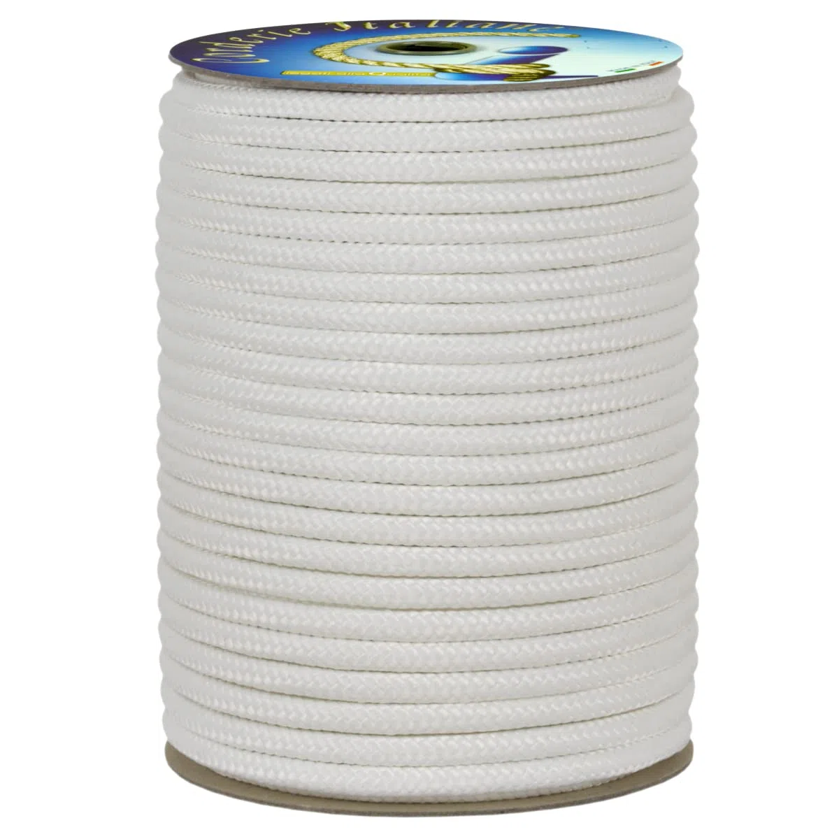 Corderie Italiane 006069355 Treccia ecopol bianca, 8 mm - 50 mt, corda multiuso, stabilizzata ai raggi U.V., resiste a intemperie, rottura 360 kg