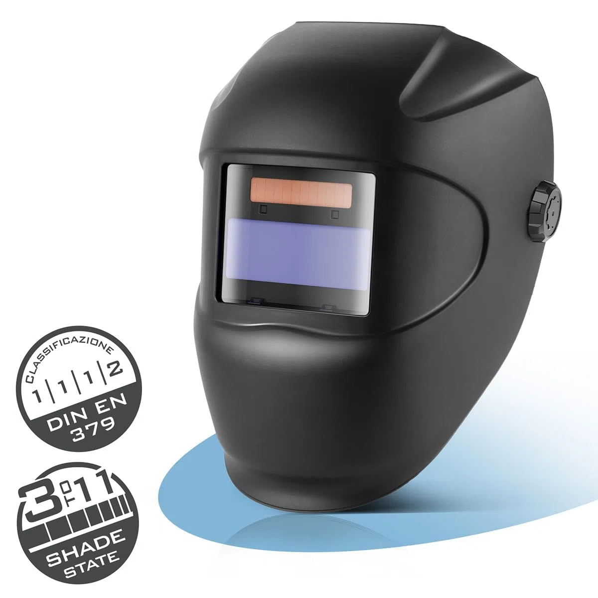 STAHLWERK Casco per Saldatura Automatico ROOKIE – Casco Robusto, Maschera per Saldatura con Filtro autoscurante da DIN 3 a DIN 11, Classe Ottica 1/1/1/2