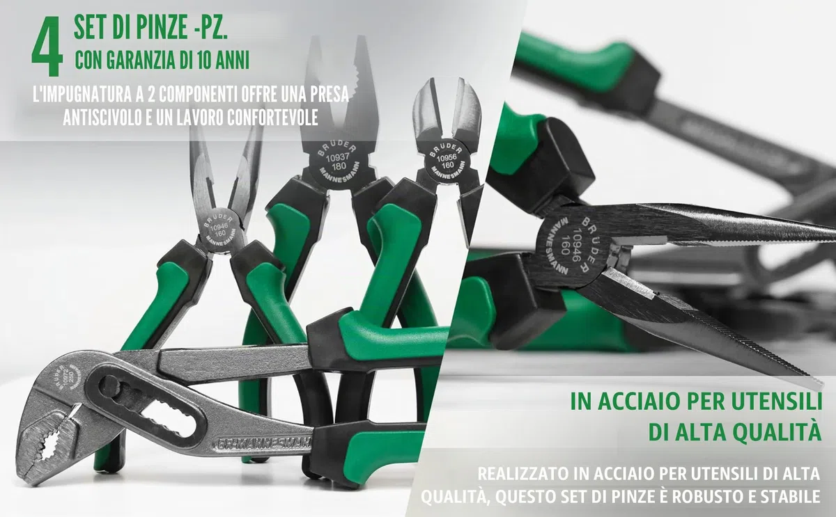 Mannesmann M10997 - Set di 4 pinze