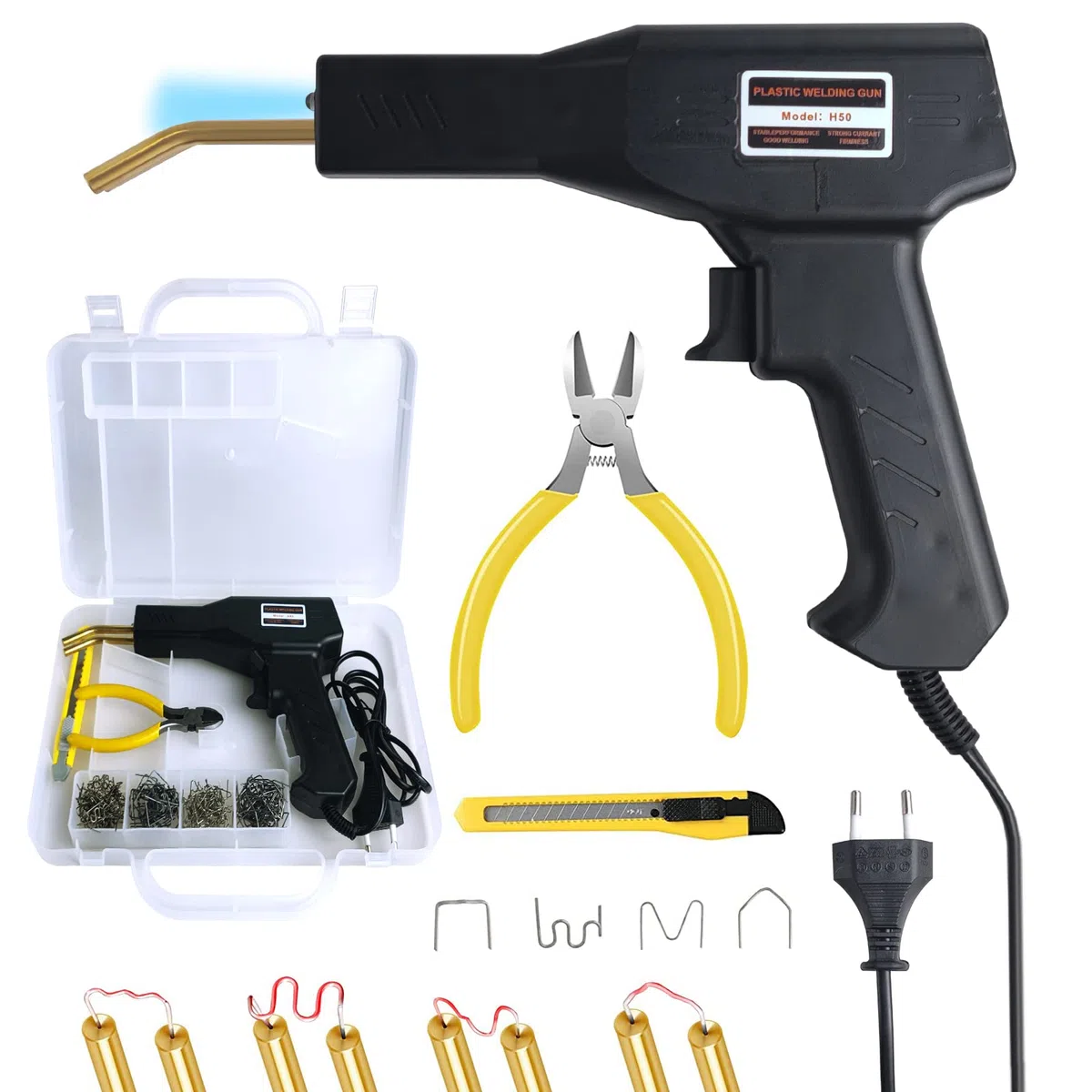 Plastica Saldatrice Kit Riparazione Paraurti Auto,set di riparazione per paraurti auto, 50 W, riparazione paraurti auto