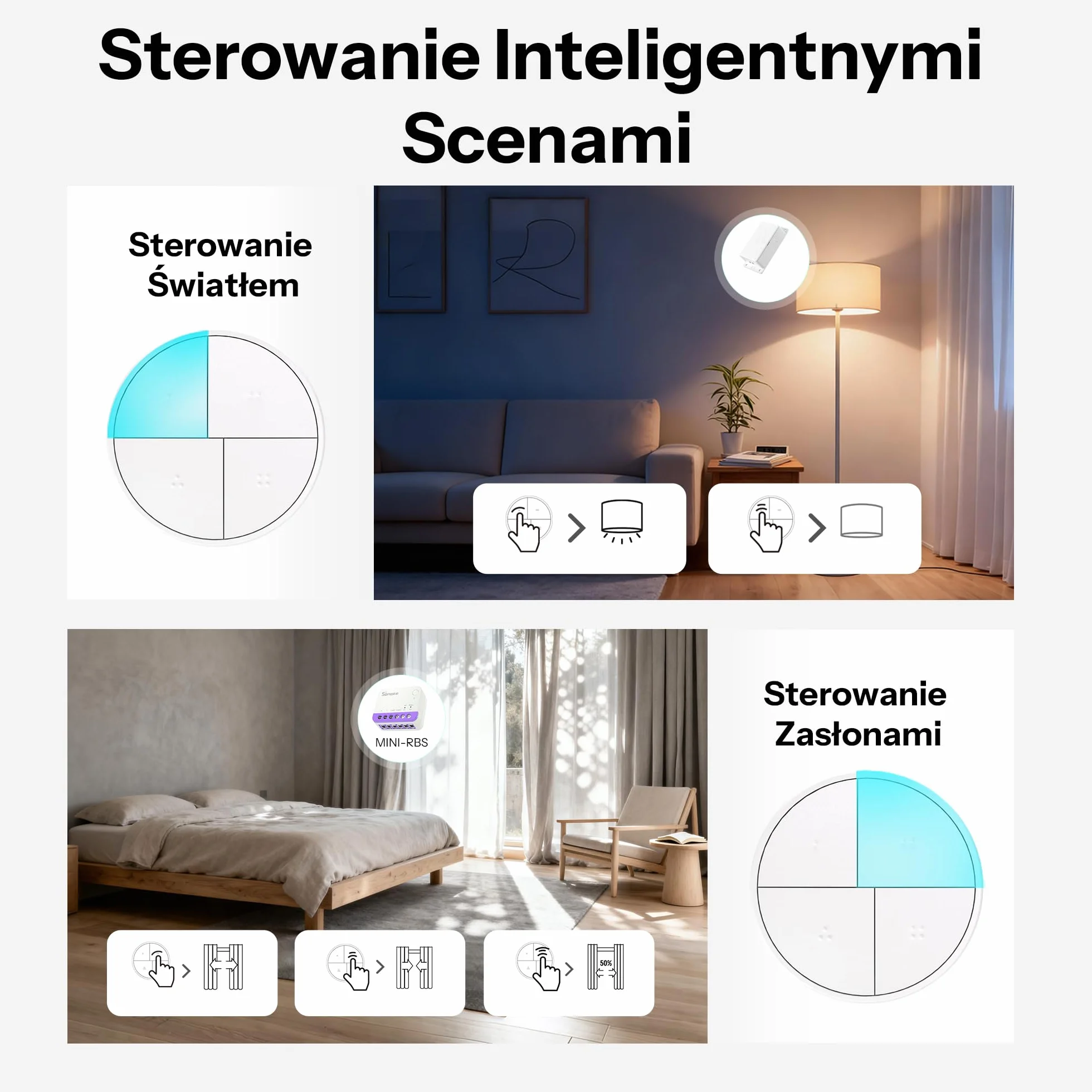 SONOFF Pulsante Intelligente SNZB-01M Wireless ZigBee 4 in 1 Bianco | 16 azioni, Zigbee Binding & TouchLink controllo della luce, compatibile con Home Assistant, SmartThings, Hub richiesto