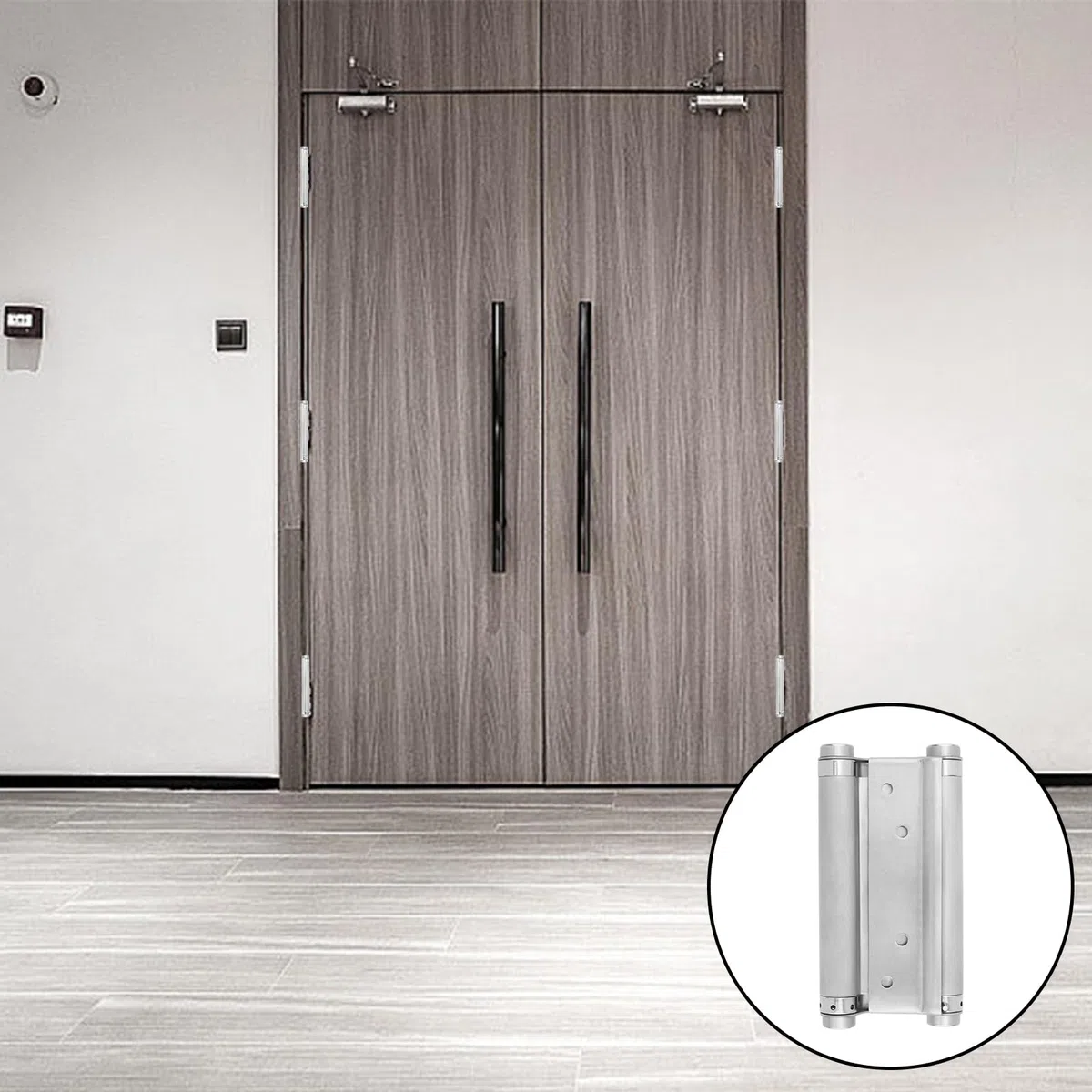 2 Cerniera in Acciaio Inox Doppia Azione per Porte a Battente Cerniere, a Molla di Chiusura Cutomatica per Bar e Caffetteria, argento