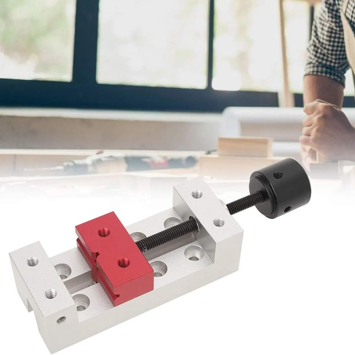 Morsetto parallelo da tavolo Mini morsa da banco CNC Morsetto parallelo aperto in lega di alluminio per officina industriale Riparazione orologi Scultura Gioielli Strumenti