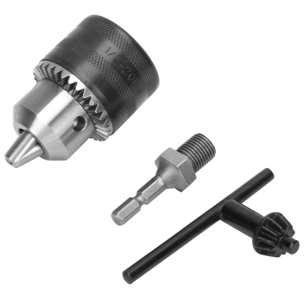 con stabilità Struttura interamente in metallo 1/2-20UNF Mandrino per trapano Mandrino per trapano con attacco esagonale da 1/4 Mandrino per trapano a pinza Premium 1.5-13MM per industria