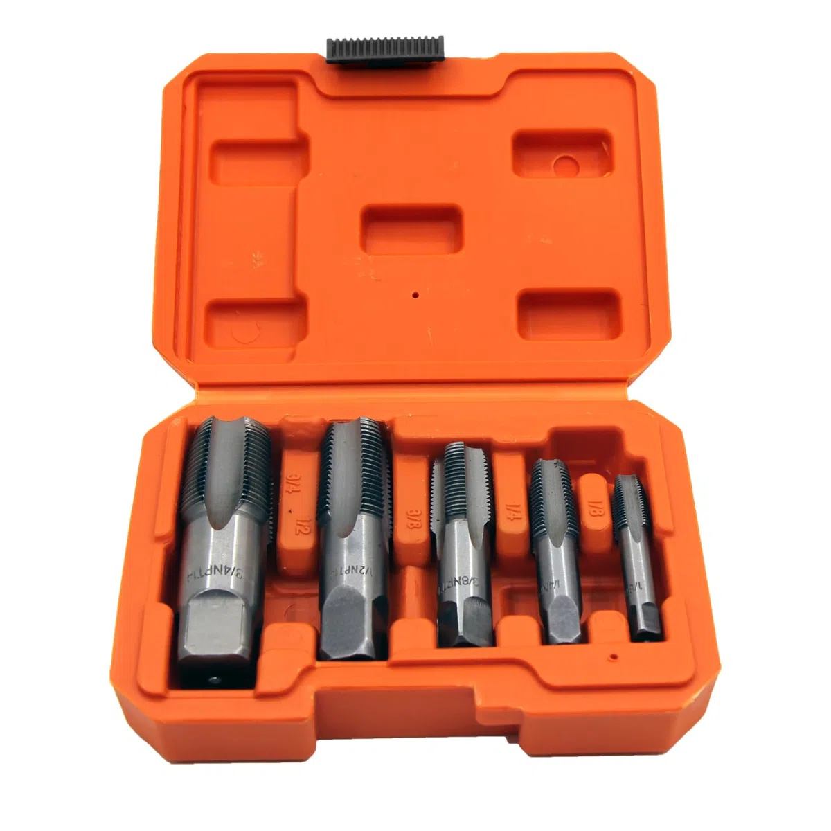 Set di Maschi a Tubo NPT 5 pezzi, 1/8", 1/4", 3/8", 1/2" e 3/4" NPT Rubinetto Filettato per Filettare, Kit Filettatura per Pulire o Rifilare Filettature di Tubi Danneggiate o Inceppate