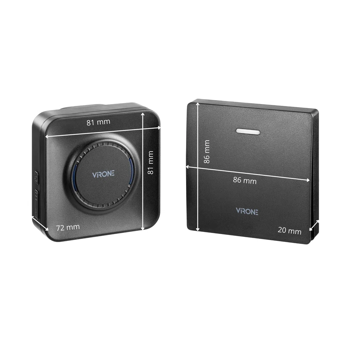 Virone TELERO AC Campanello Senza Fili da Esterno - Non Richiede Batterie - 39 Suonerie - 4 Livelli di Volume max.100dB - Campanello per Anziani - 230V Portata fino a 200m IP44