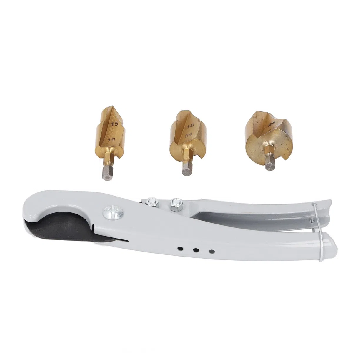 Kit 3 Pezzi Frese Svasatrici PPR per Tubi Idraulici in Plastica con Tagliatubi Rapido – Punte a Scalino 1531mm per Riparazione e Allargamento
