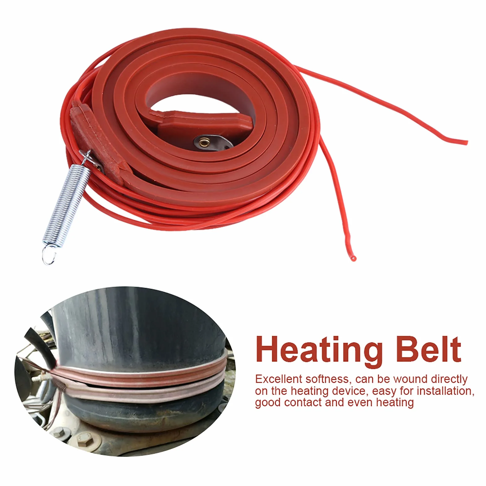 Cintura Riscaldante 75 W, 220 V, Universale per Tubi, Condizionatori, Compressori, Vino, Birra – Cinghia Riscaldante in Gomma Siliconica, Striscia Riscaldante Flessibile