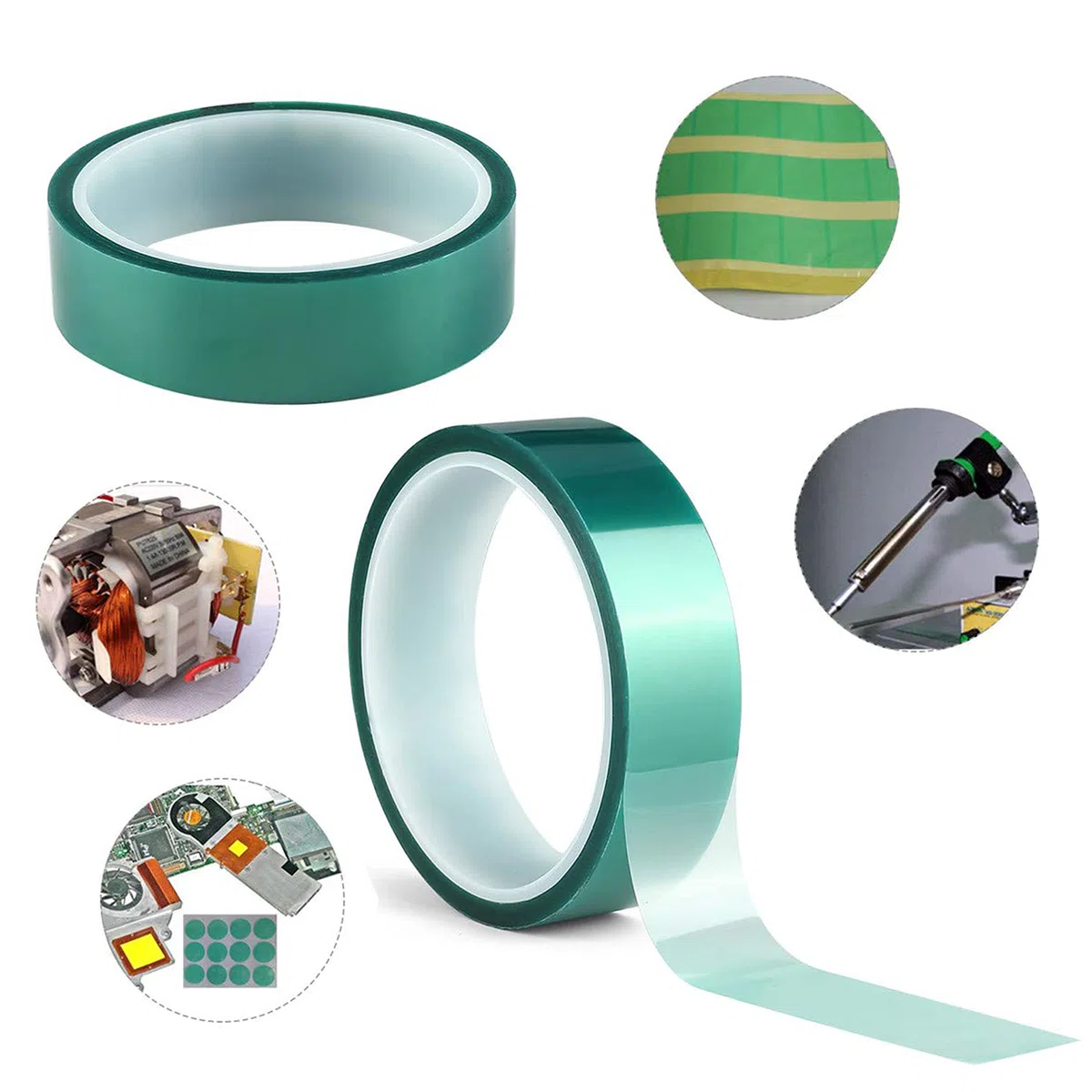 ACIT 2 rotoli di nastro alta temperatura, adesivo in poliestere, nastro in PET con adesivo in silicone, ideale per pittura termica, anodizzazione, stampanti 3D (66m x 50mm)
