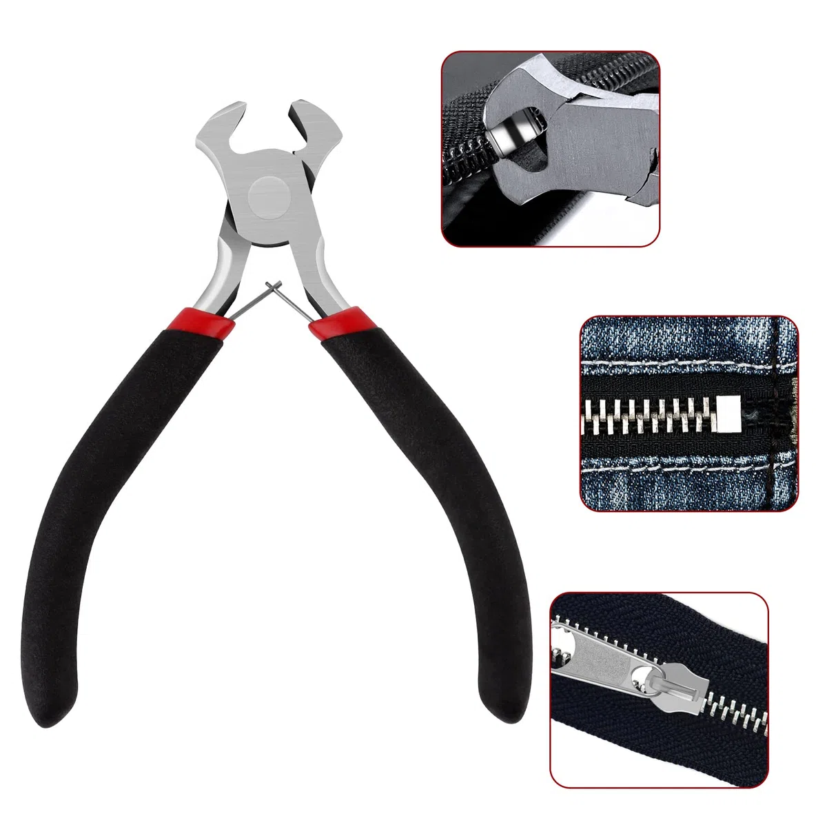 MXTIMWAN 121 Pezzi Riparazione Cerniera Lampo, Kit di Riparazione Cerniera di Ricambio, Sostituzione Cerniera Kit con Installare Pinze, Riparazione Cerniera per Giacche, Borse, Tenda