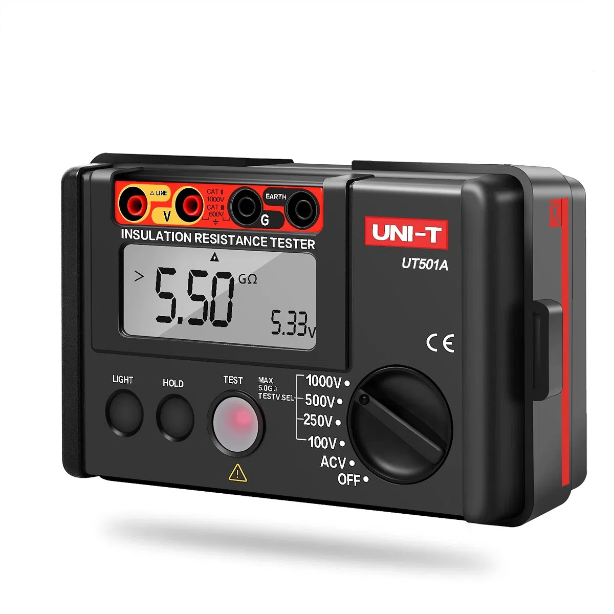 UT501A Misuratore di Resistenza di Isolamento Tester di Terra Misuratore di Portata Megaohmmetro con Display LCD Retroilluminato