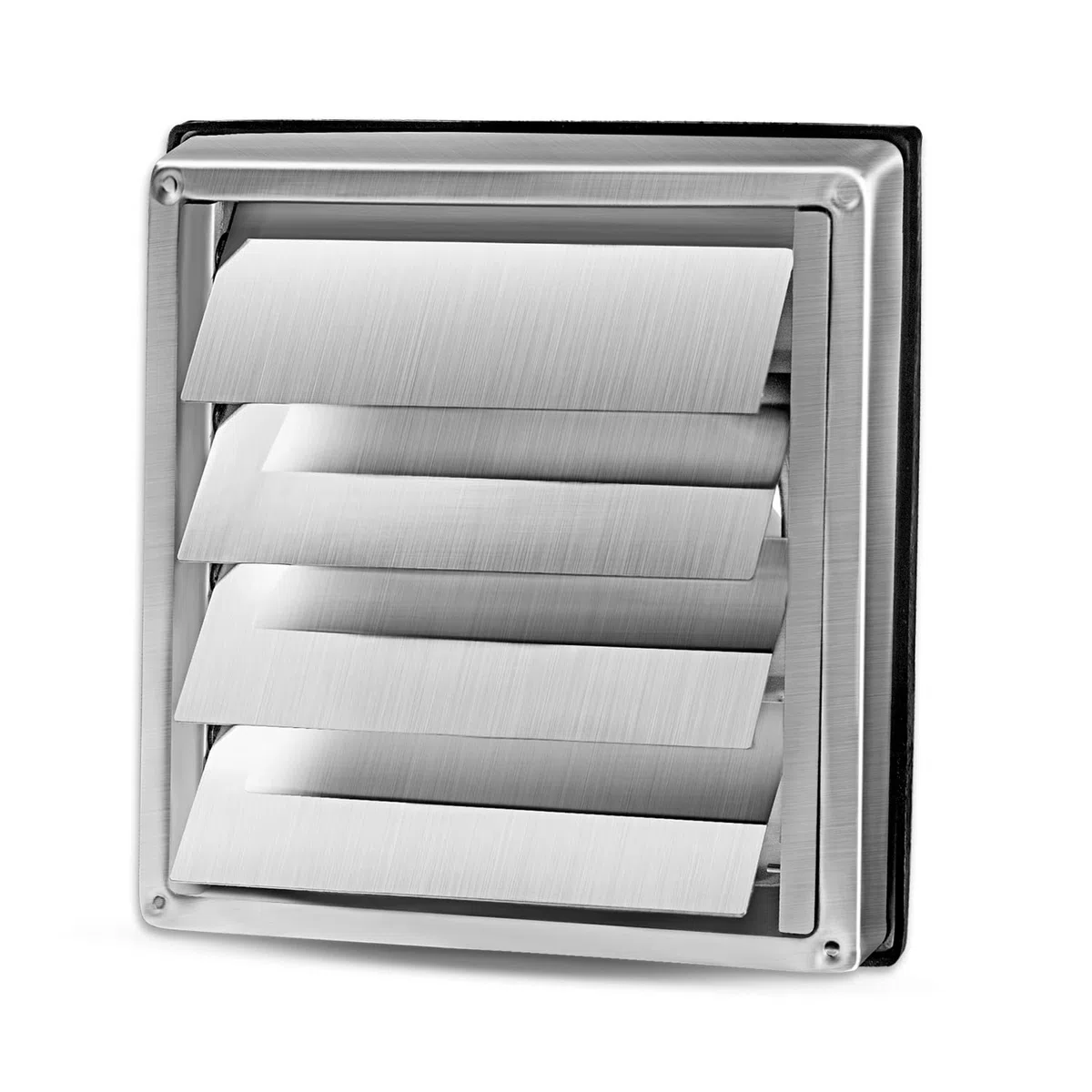 Griglia di ventilazione in acciaio inox con protezione dalle intemperie, griglie di ventilazione 100 mm, 125 mm, 150 mm con lamelle mobili