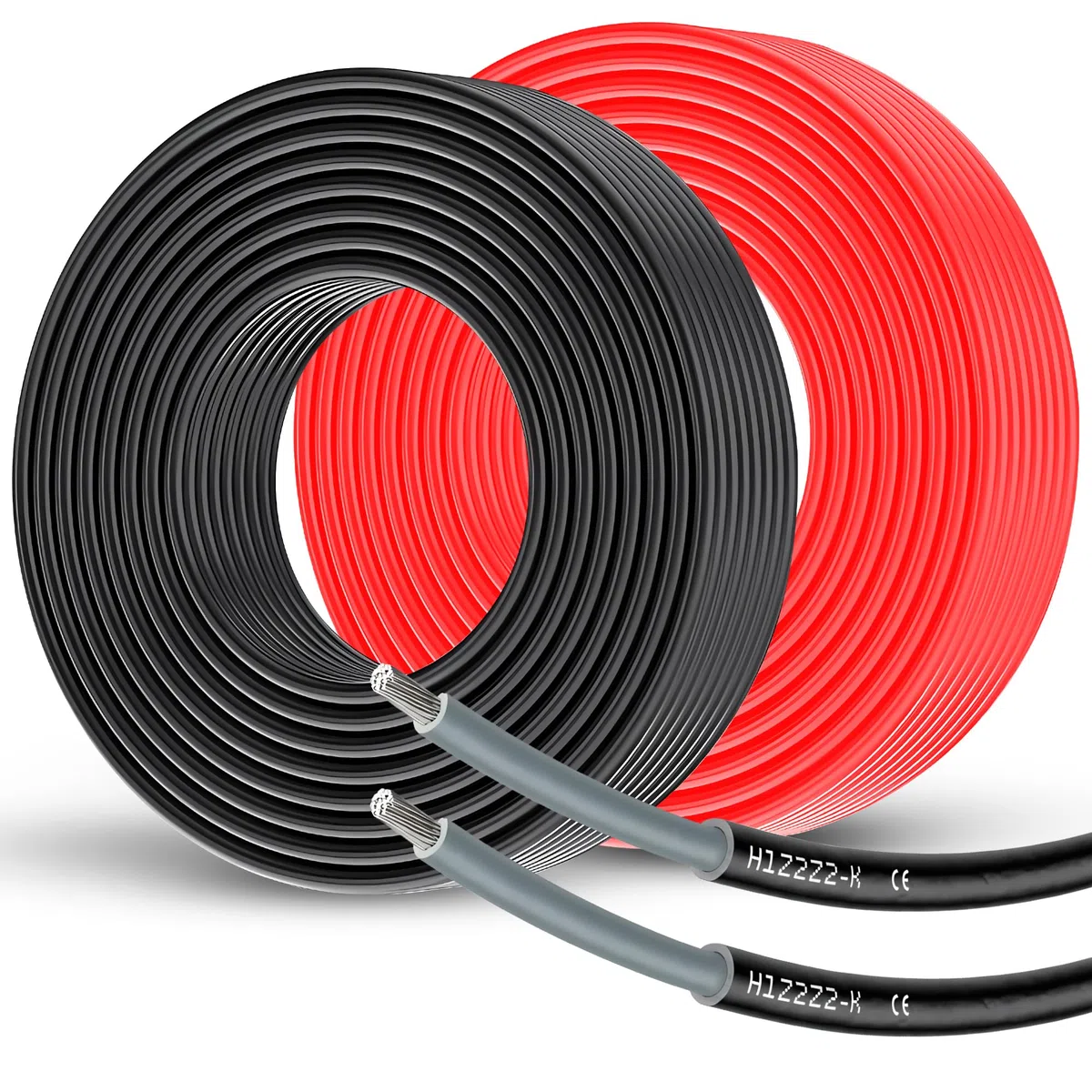 Offgridtec Cavo solare H1Z2Z2-K 6mm², cavo in rame unipolare per impianti fotovoltaici, resistente ai raggi UV e agli agenti atmosferici, privo di alogeni, conforme a IEC 60228 EN 50618 (10m, nero)