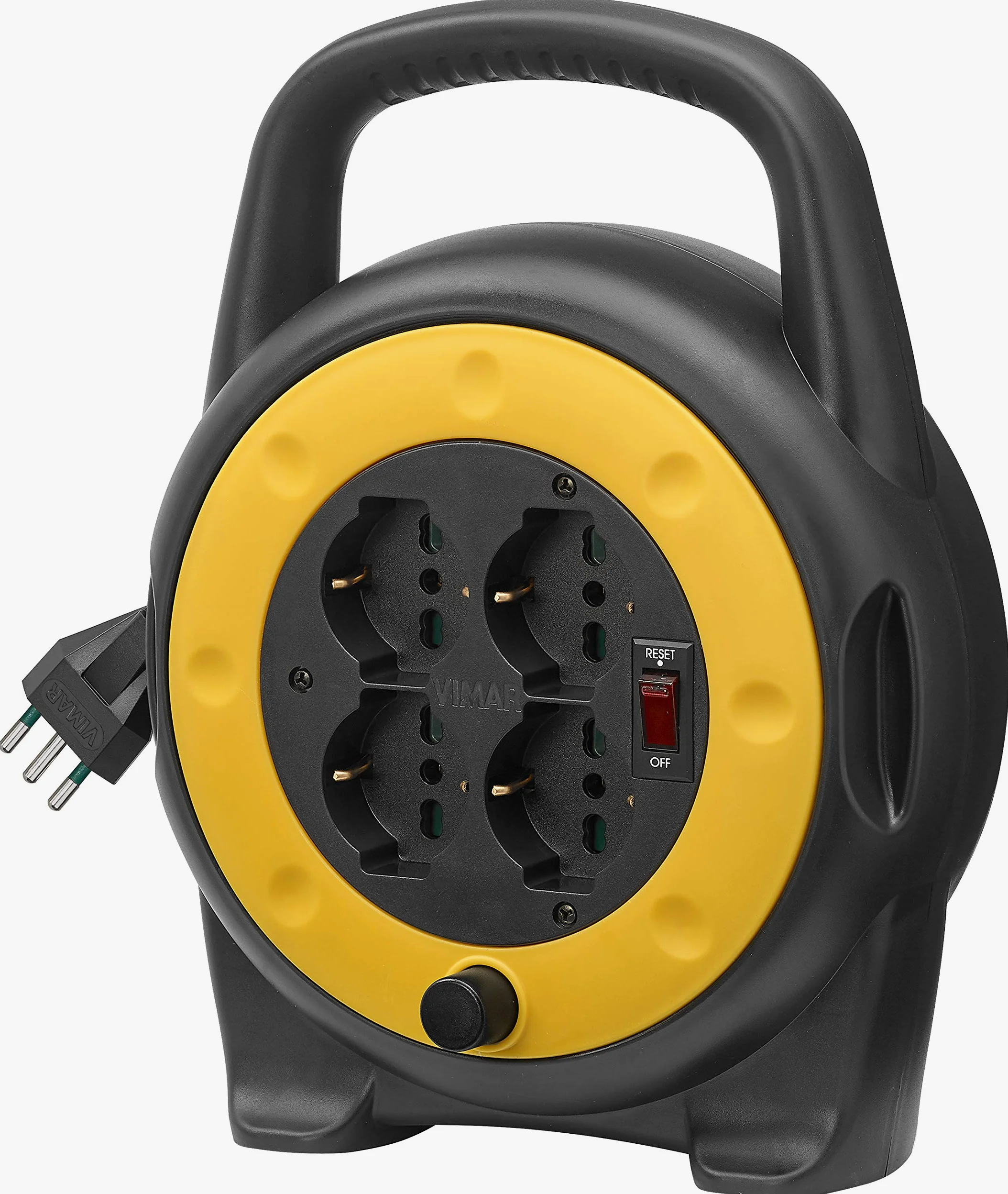 Vimar 0P32702 Avvolgicavo 10A (Piccola) 4 uscite universali, con Interruttore di Protezione, 5 Metri, Multicolore