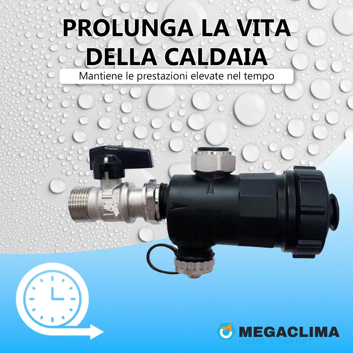 Filtro Defangatore Magnetico 3/4" con Valvola Universale | Per Caldaie a Condensazione | Magneti 11000 Gauss | Antimpurità | Facile da Installare ESMAGT02PR