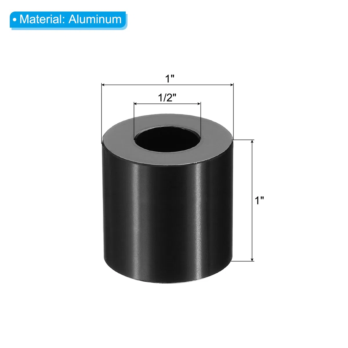 PATIKIL Distanziali in Alluminio M12, 5 Pezzi Distanziali Metallici in Alluminio 1/2" Id x 1" Od x 1" L Distanziali a Vite in Alluminio Rotondi per Viti da 1/2" o M12