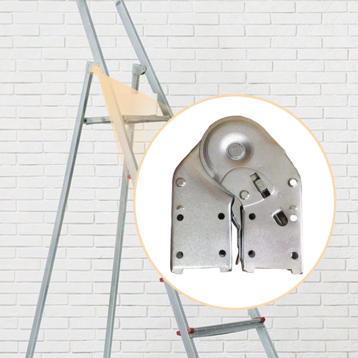 Cerniera per scala a pioli, giunto di bloccaggio pieghevole, staffa in acciaio, bulloni inclusi, accessori per casa, cantiere, robuste parti di, Interfaccia 58x21mm