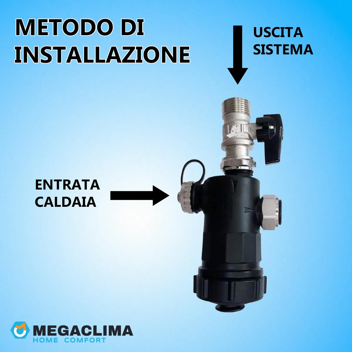 Filtro Defangatore Magnetico 3/4" con Valvola Universale | Per Caldaie a Condensazione | Magneti 11000 Gauss | Antimpurità | Facile da Installare ESMAGT02PR