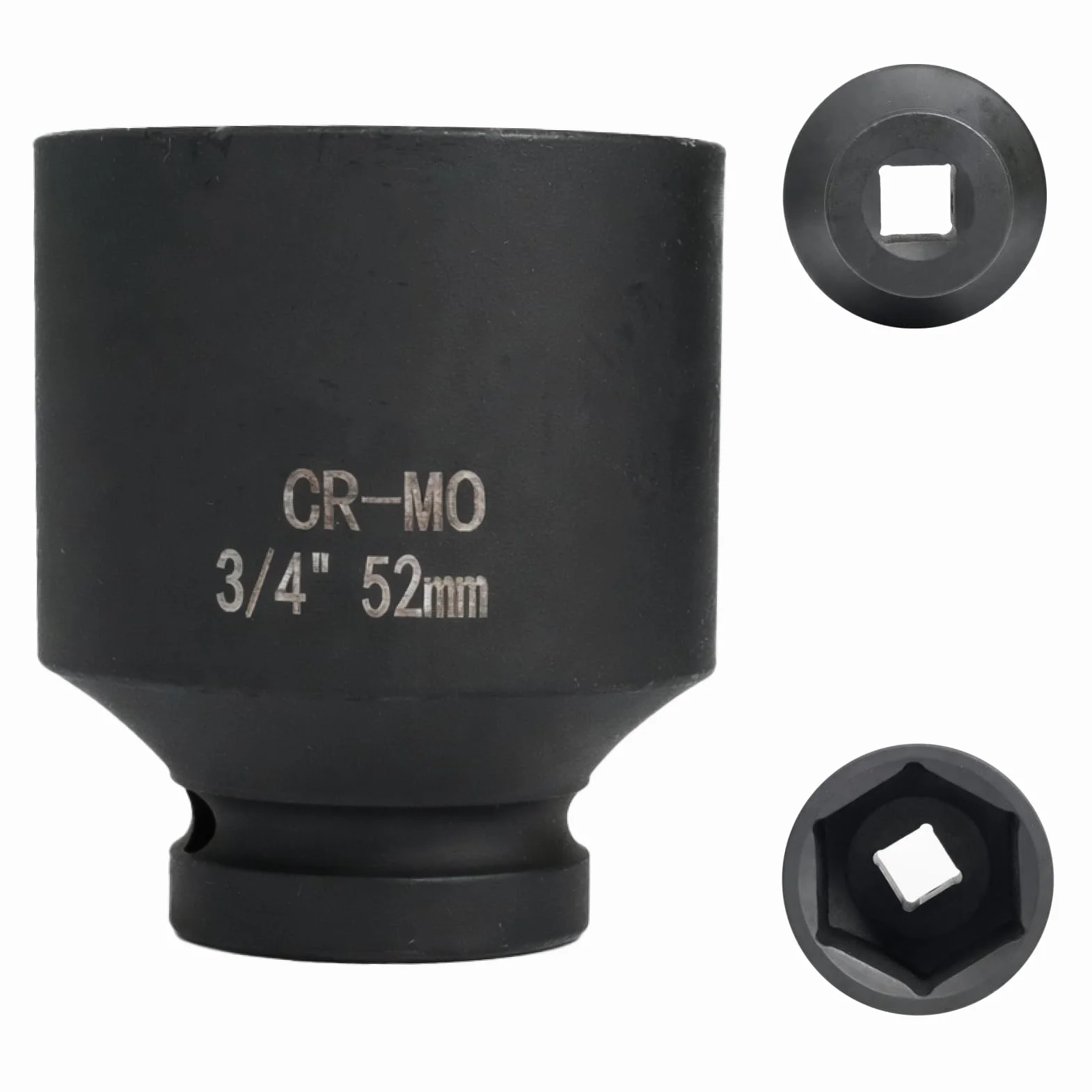 bussola lunga esagonale 3/4" 52mm, chiave a bussola 52 mm 3/4, acciaio al cromo molibdeno, CR-MO (52mm)