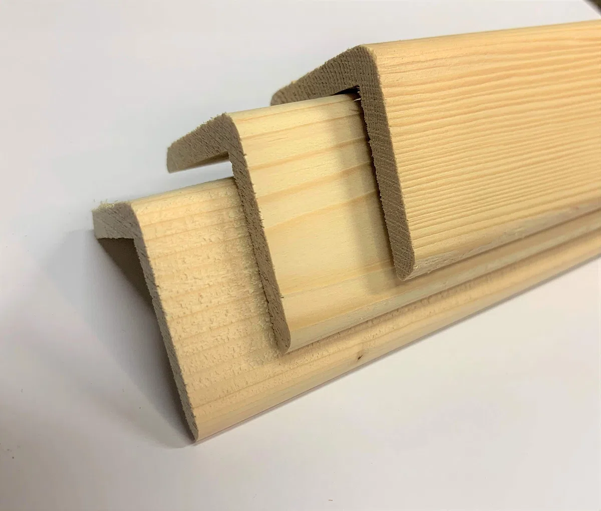 Hobby Legno Paraspigolo in Legno Massiccio Grezzo, Lunghezza Aste 100 cm, Confezione 10 Pz, Totale 10 mt, Made in Italy, mm.35x35, b.28 cm, 100 Pz, Natural, Montaggio Esterno
