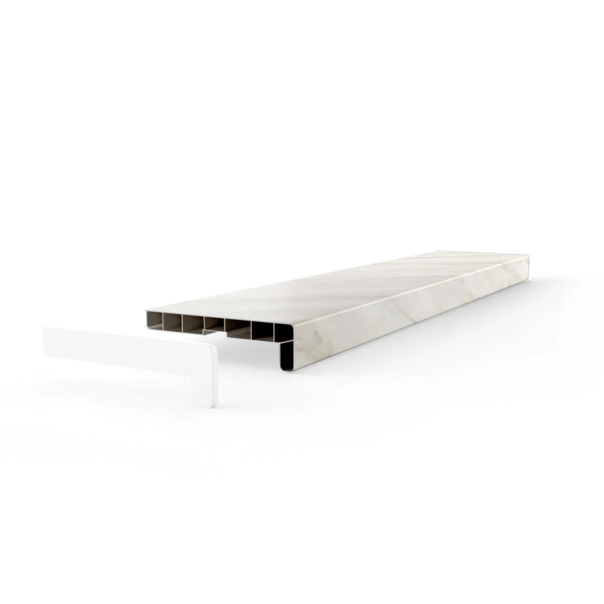 Davanzale per finestra in PVC, 15 cm x 110 cm, marmo, per interni, davanzale per interni, al metro, per soggiorno, decorazione, in plastica
