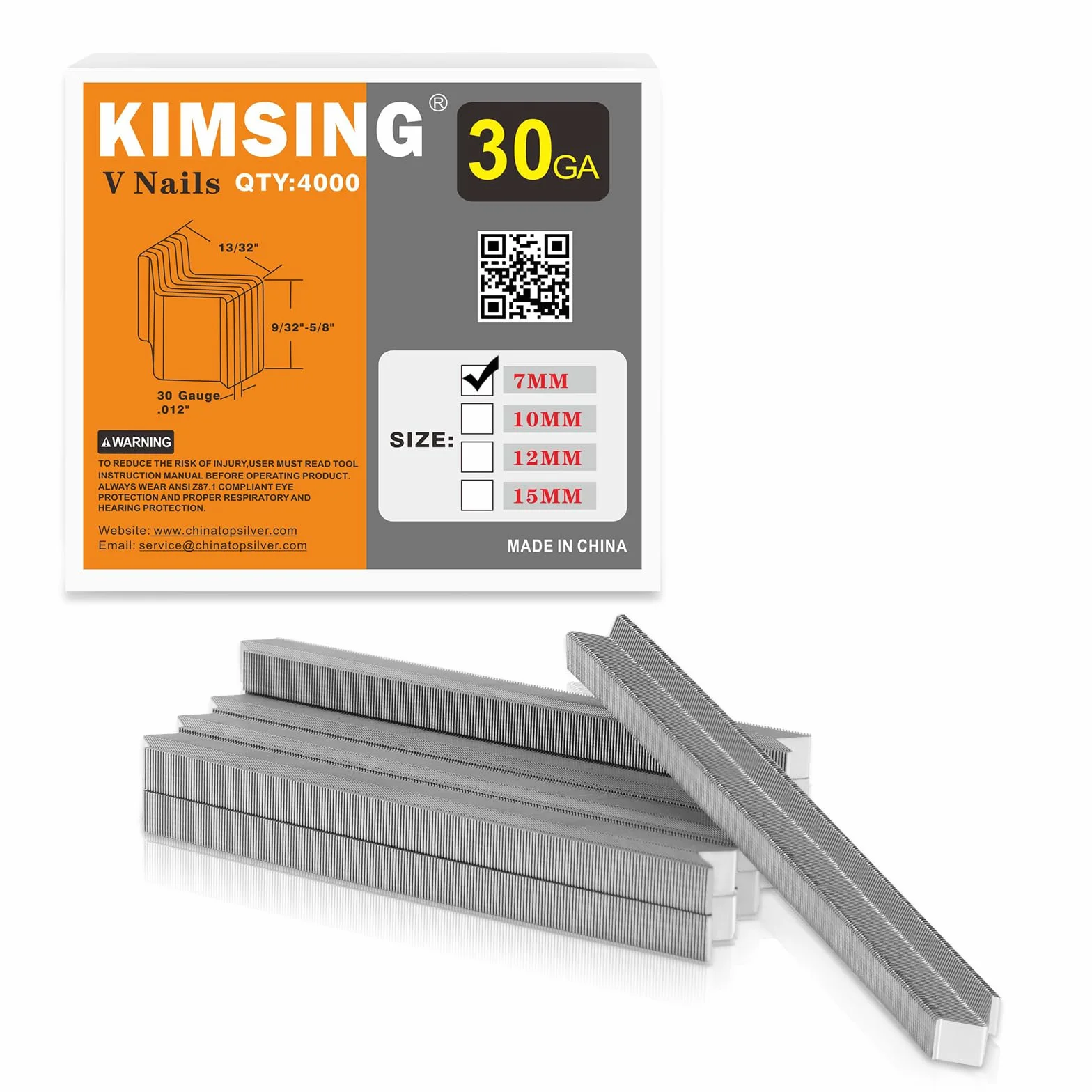 Chiodi a V 7MM 30 Gauge 10,3 mm di diametro 7 mm di lunghezza Chiodi a V UNI per legno duro per la chiodatrice per cornici V1015 4.000 PCS/BOX