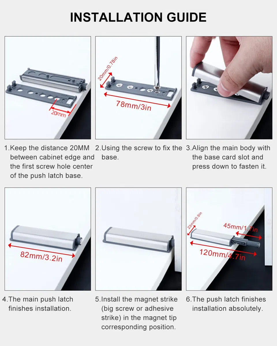 Spingere per aprire le porte Jiayi 16 Pack Armadio Magnet Push Catch Touch Release Door Opener Catch Armadio Magnetic Push Latch per cucina armadio cassetto porta Pop Out chiusura