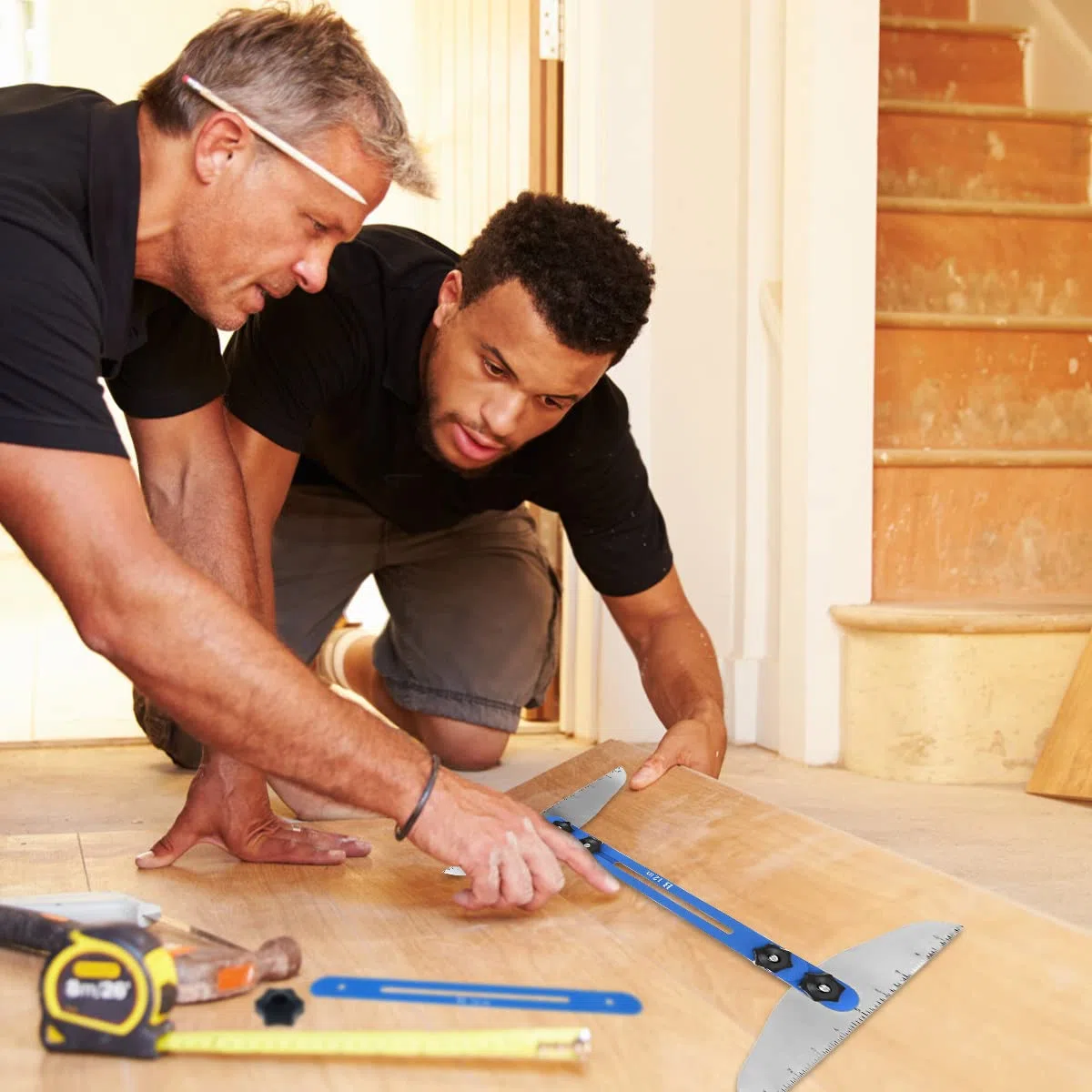 Strumento di misurazione per scale regolabile ad alta precisione per rialzo scale, strumento di misurazione in metallo da 28 a 152,4 cm, strumento di misurazione regolabile ad alta precisione per