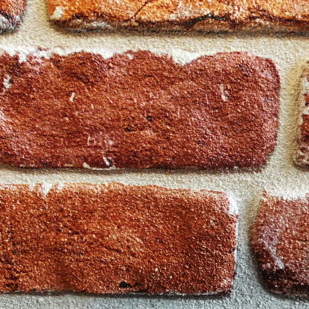 Pannello Mattoncino Ricostruito in Polistirolo Resinato Misure 100 cm X 50 cm Spess. 2 cm isolanti Termici per Interni e Esterni Modello FOCOLARE