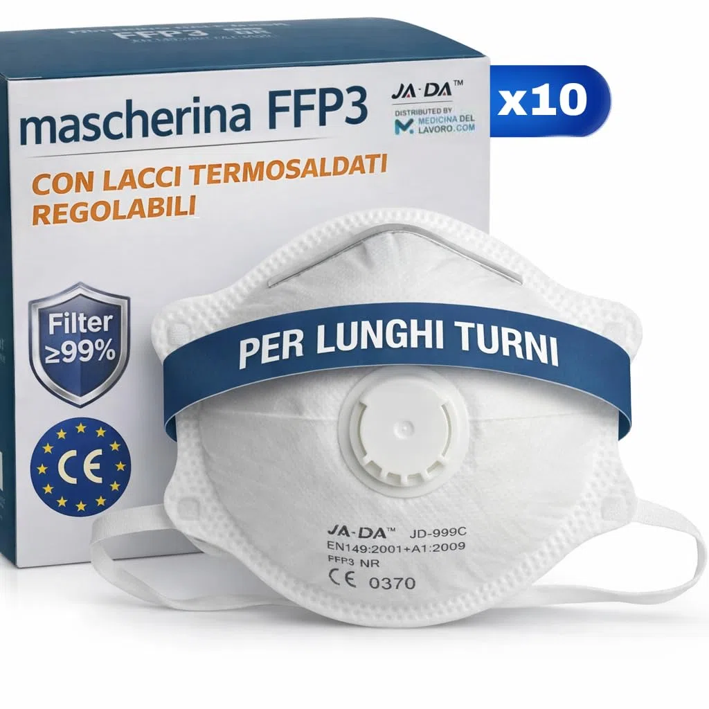 10 Mascherine FFP3 Certificate CE, Mascherina 5 Strati Con Valvola, Maschera Facciale di Protezione, Face Mask Protettiva Alta Efficienza di Filtraggio PFE≥99, 10 Pezzi