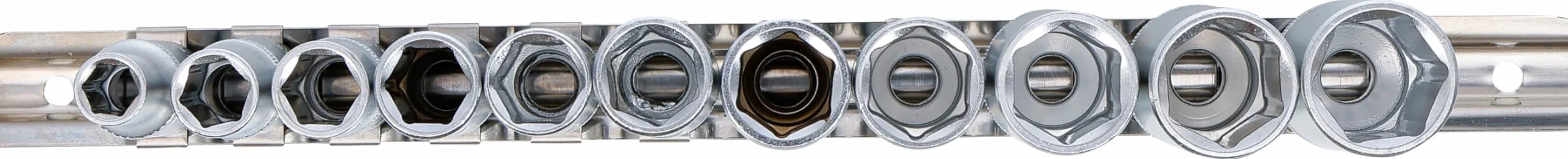 BGS 2222 | Serie di bussole esagonali, profonde | 10 mm (3/8") | 8 - 19 mm | 11 pz.