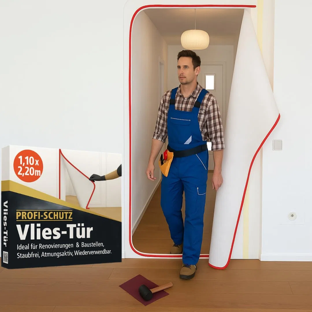 Porta di protezione antipolvere in tessuto non tessuto, con chiusura lampo, protezione antipolvere, porta da costruzione, 1,10 x 2,20 m, set da 2 pezzi