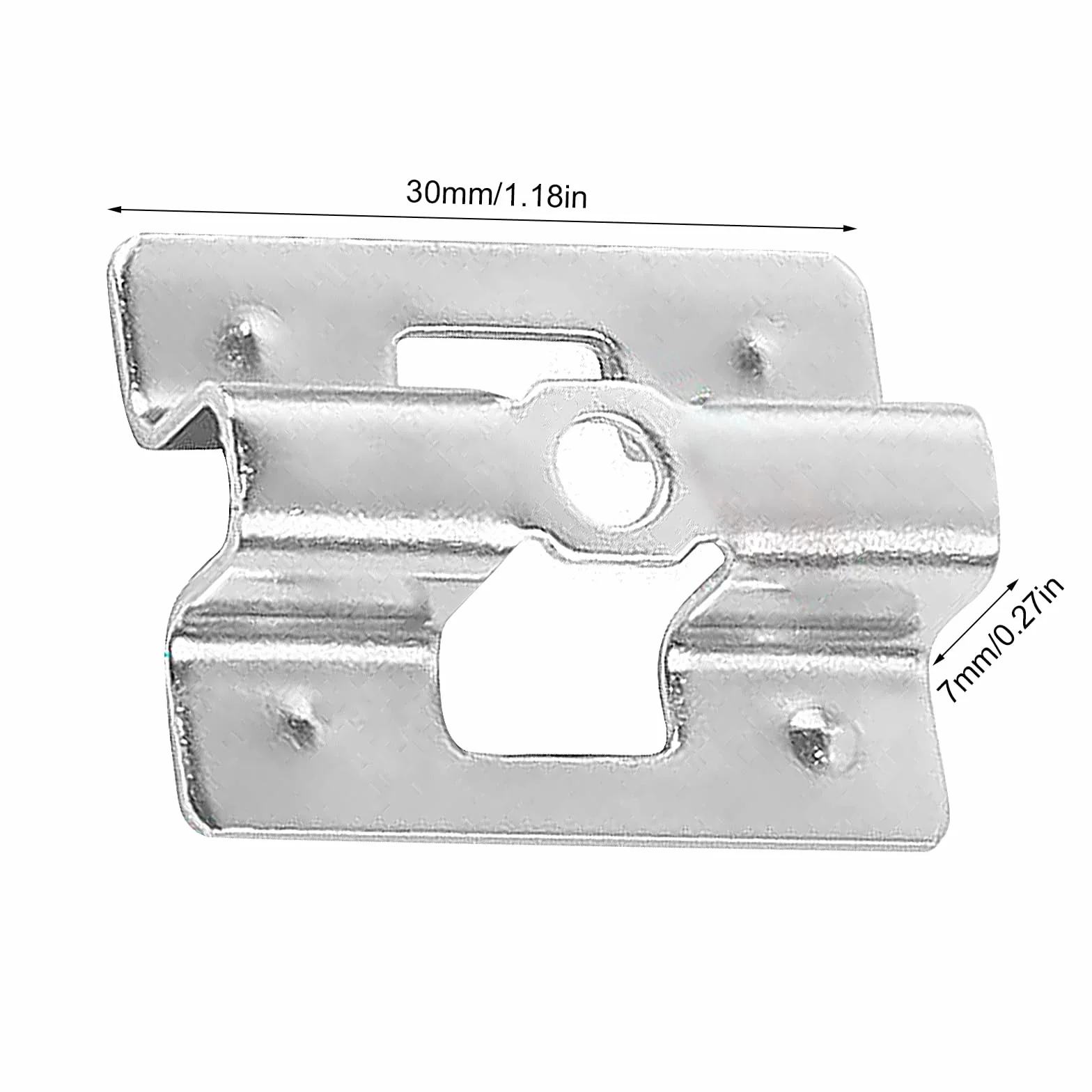 100 clip in WPC in acciaio inox, per terrazze, clip di fissaggio, clip per terrazze, clip in WPC – campo di serraggio 8/9/10 mm (7 mm – A)