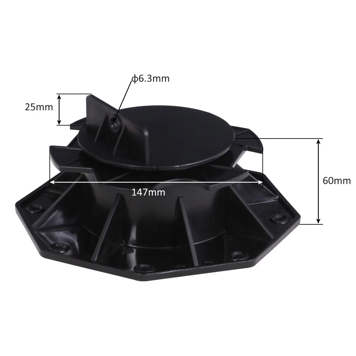 XPOtool Set 30 supporti per pavimenti galleggianti, altezza regolabile 60-128mm Max 2700 kg, Pavimenti Decking